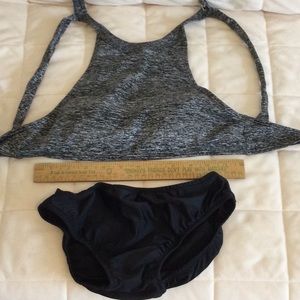 Athletic style black and gray bikini.  Size S